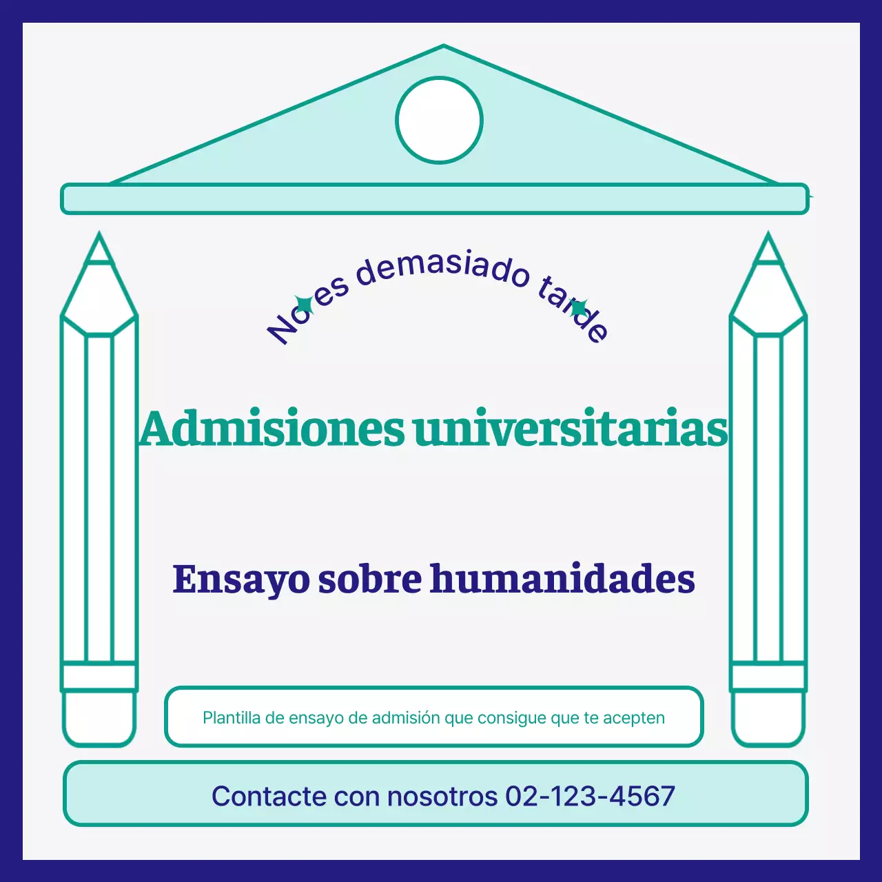 Ensayo de selectividad simple verde y azul marino promoción escolar