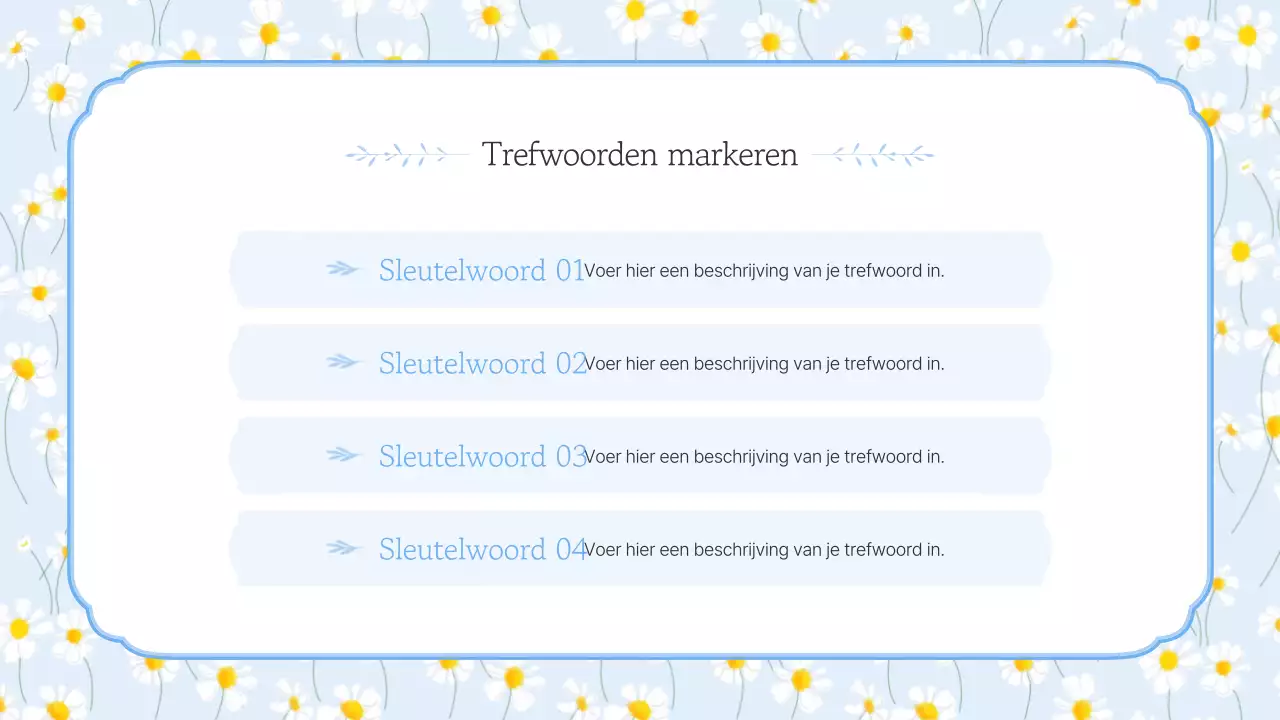 Eenvoudige zomerbloemen in lichtblauwe en gele presentatie