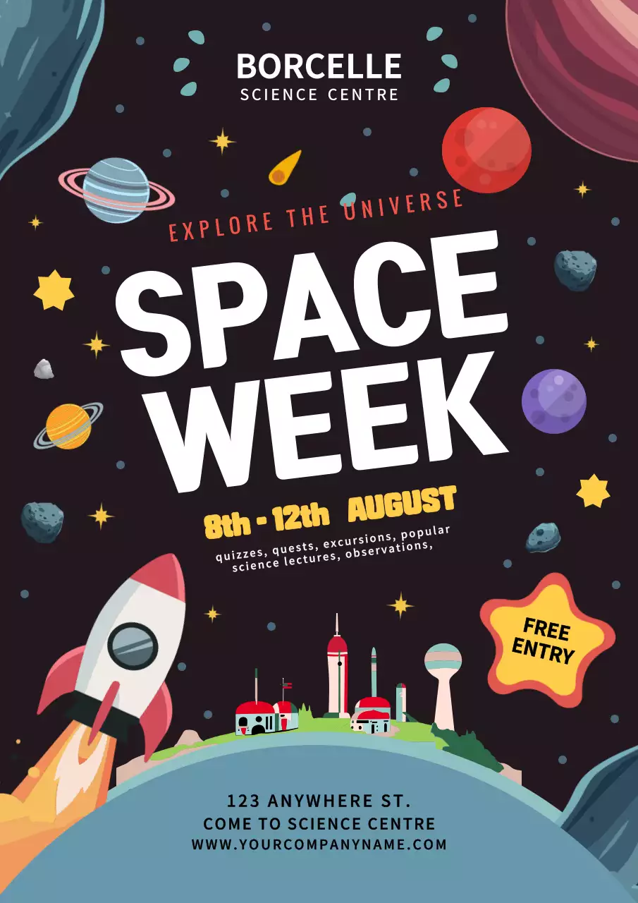 Black Modern Space Event Promotion Poster