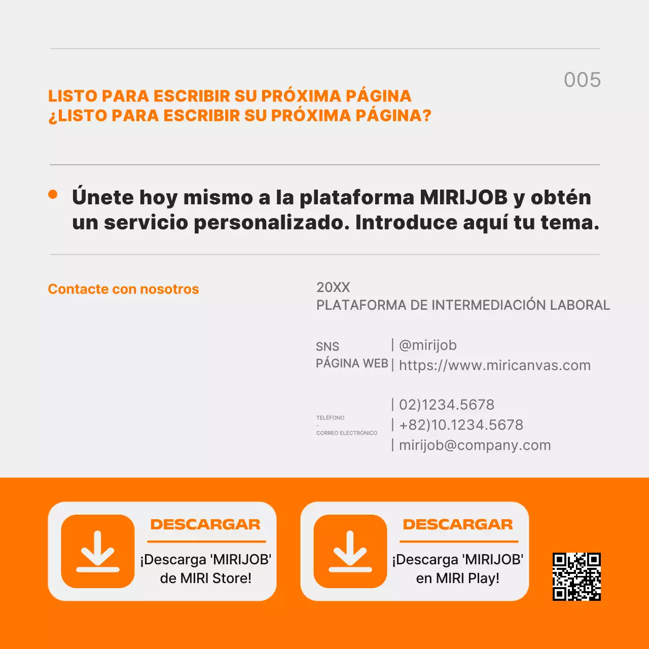 Promover una plataforma de búsqueda de empleo en negro y naranja de moda
