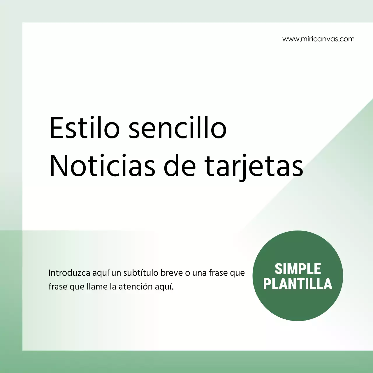 Un sencillo correo comercial en verde y blanco