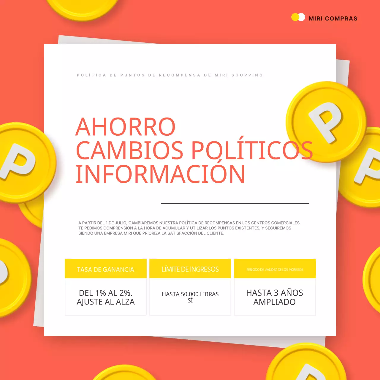 Sobre los cambios de tendencia amarilla y naranja en la política de crédito de su propio centro comercial