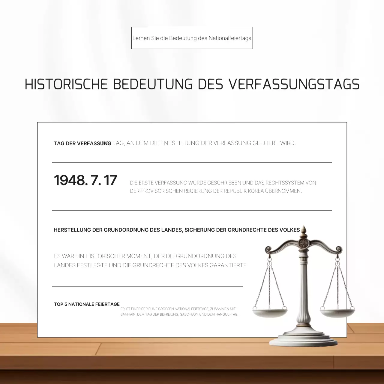 Weiß und Braun für einen modernen Verfassungstag