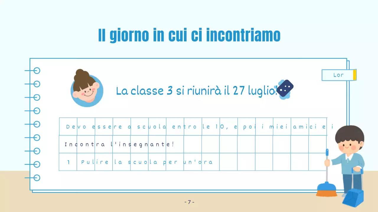 Una bella presentazione per le vacanze estive in blu e beige