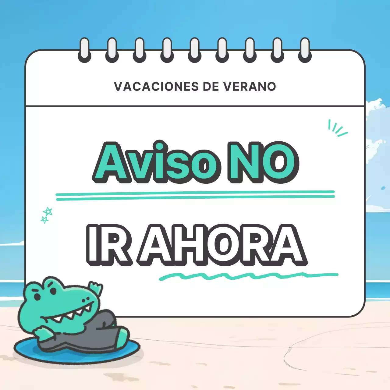 Un anuncio kitsch de las vacaciones anuales de verano en azul claro y blanco