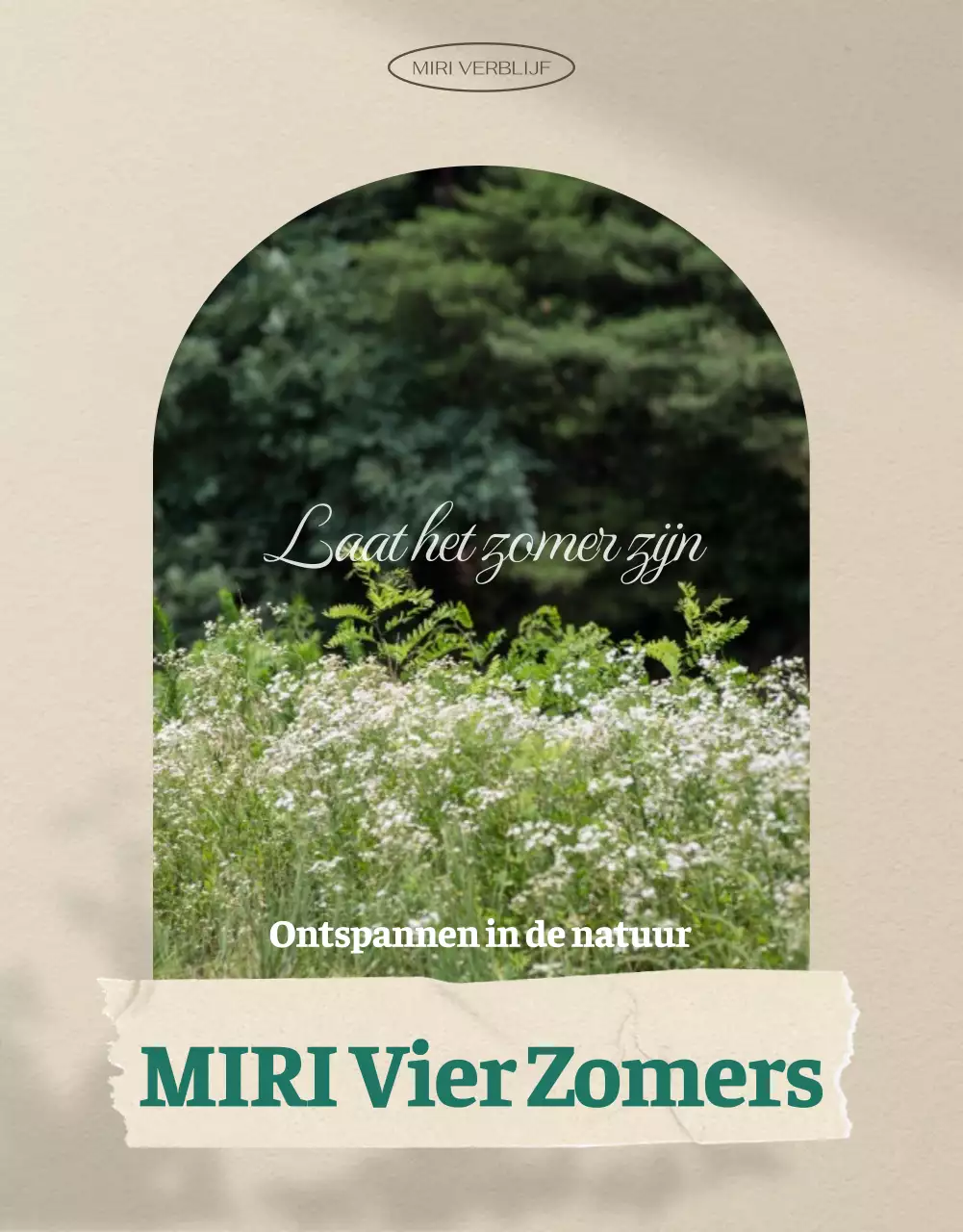 Groen en beige, een gezellig zomerverblijf voor de zintuigen