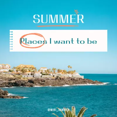 Blue Minimal Travel Diary Social Media Post