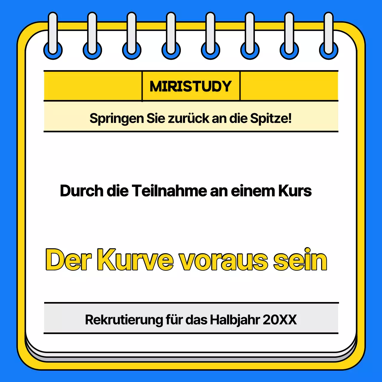 Werben Sie für Ihre Zulassungsschule mit einem Knall in Blau und Gelb