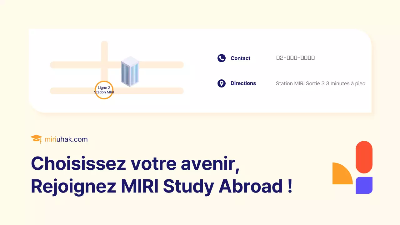 Un simple prospectus jaune et orange pour les études à l'étranger