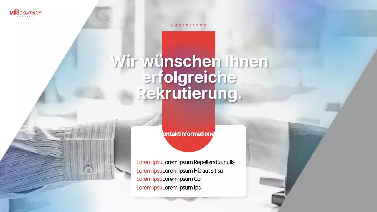 Hellblau und rot hervorgehobener Headhunting-Vorschlag