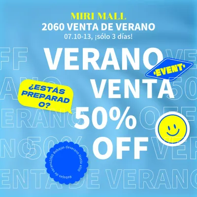 Promover una venta kitsch en azul claro y blanco