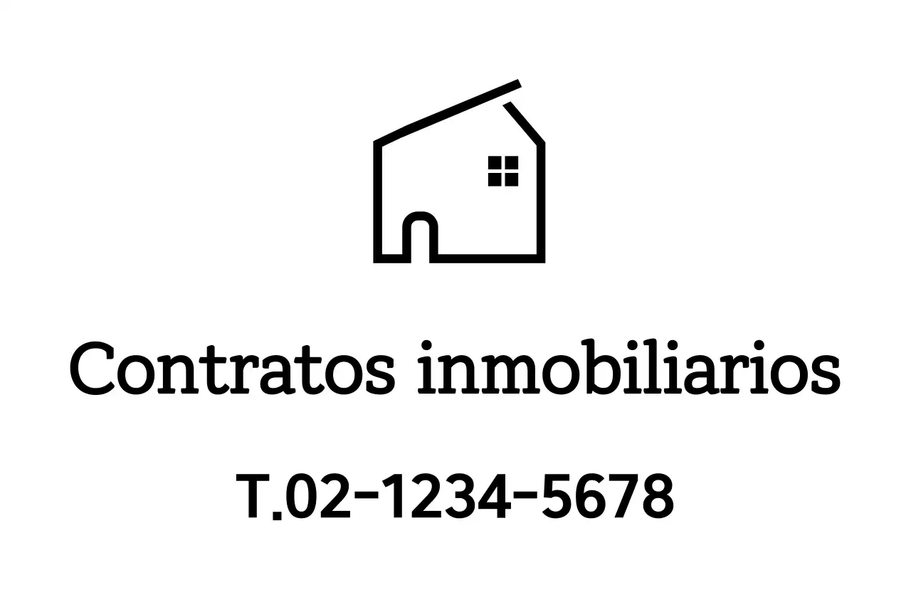 Logotipo de contrato inmobiliario con ilustración lineal en forma de casa