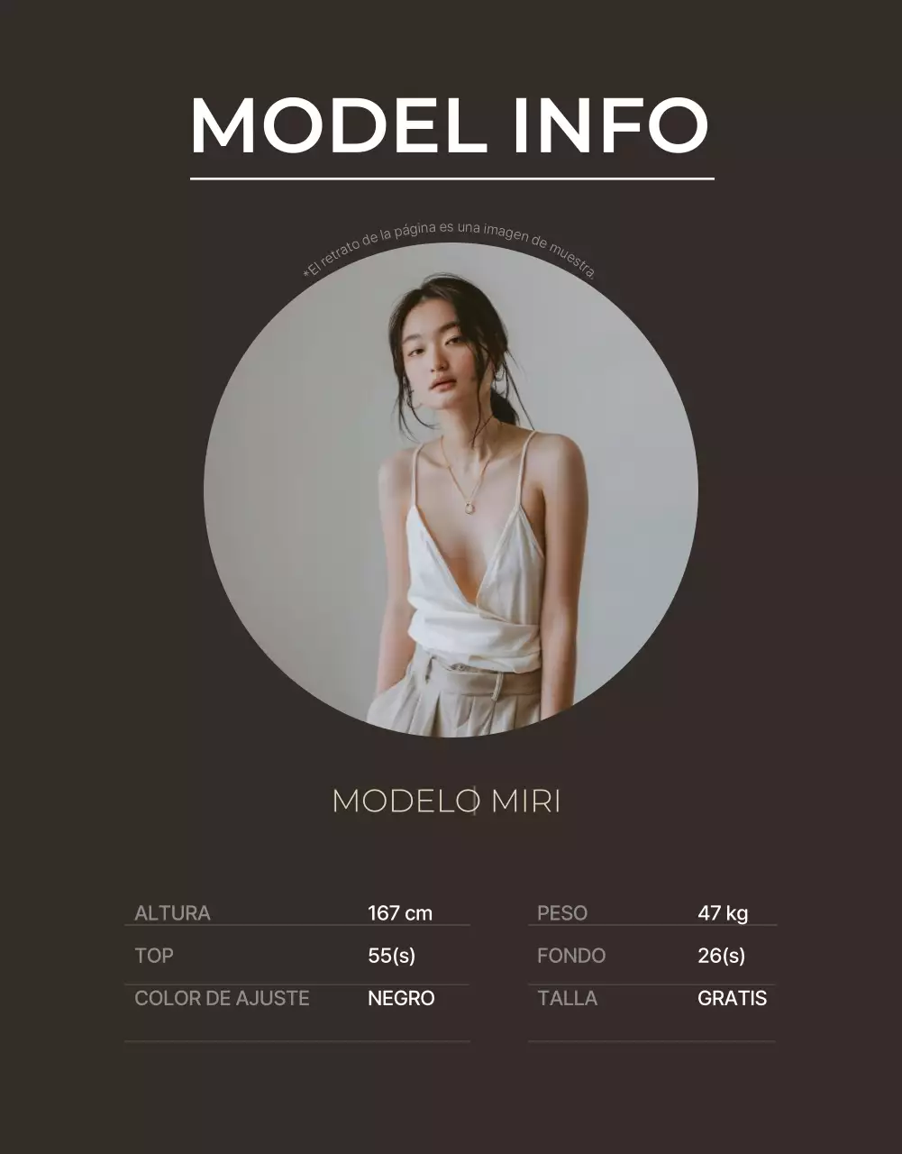 Anuncio de moda sencillo en beige