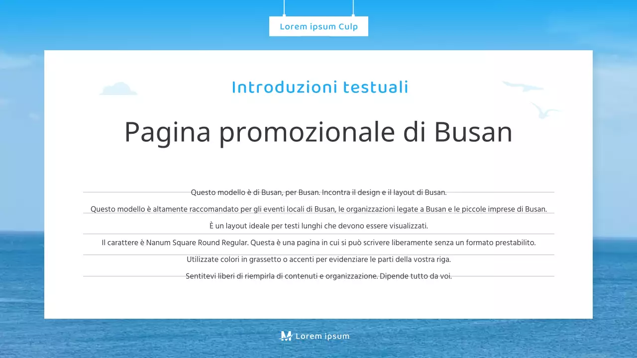 Una semplice guida turistica blu e bianca di Busan