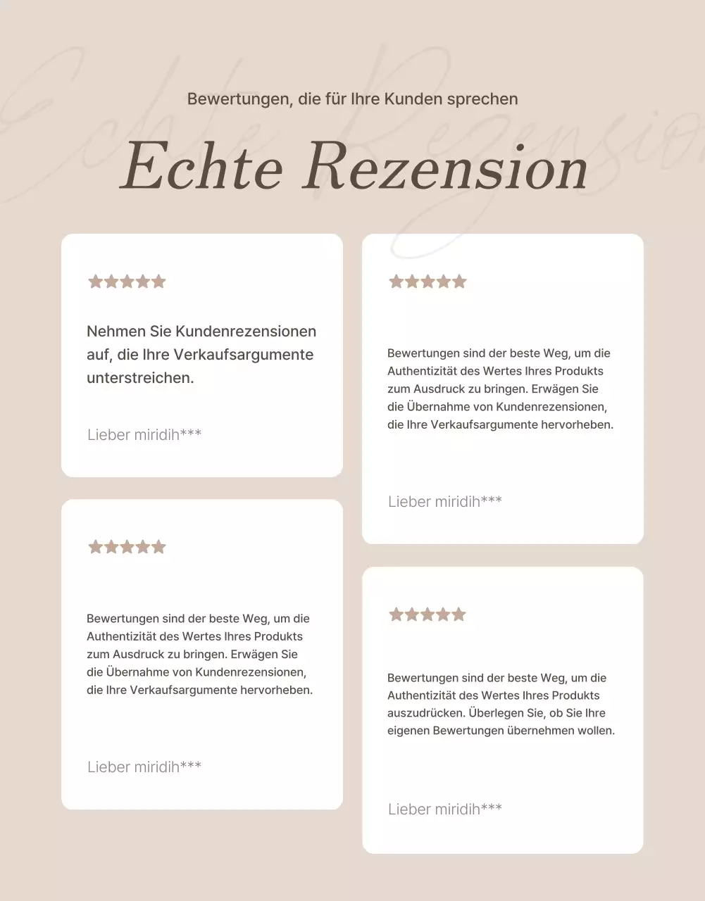 Bewerben Sie Ihre Schmuckbewertungsseite in Braun- und Beigetönen