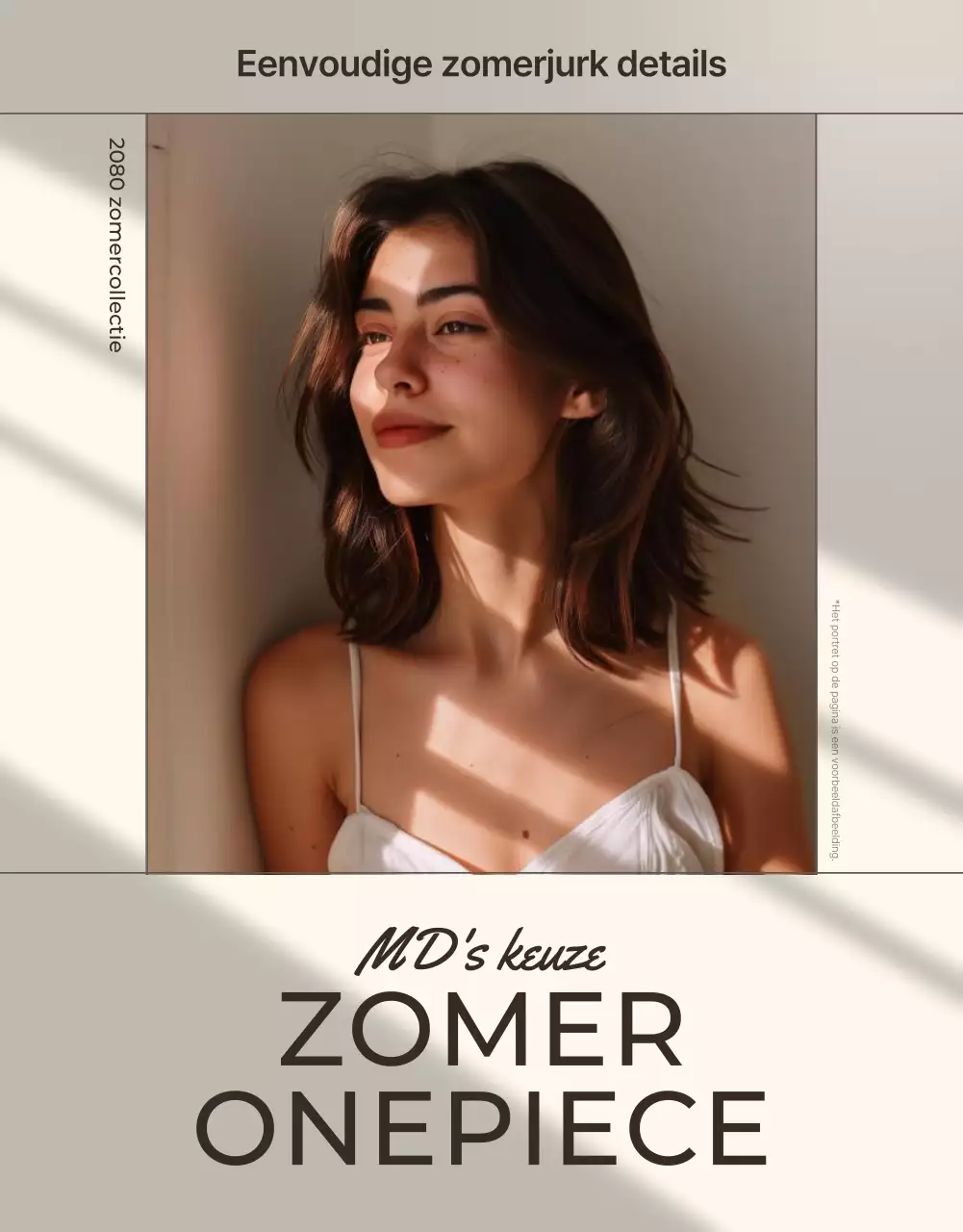 Eenvoudige mode-advertentie in beige