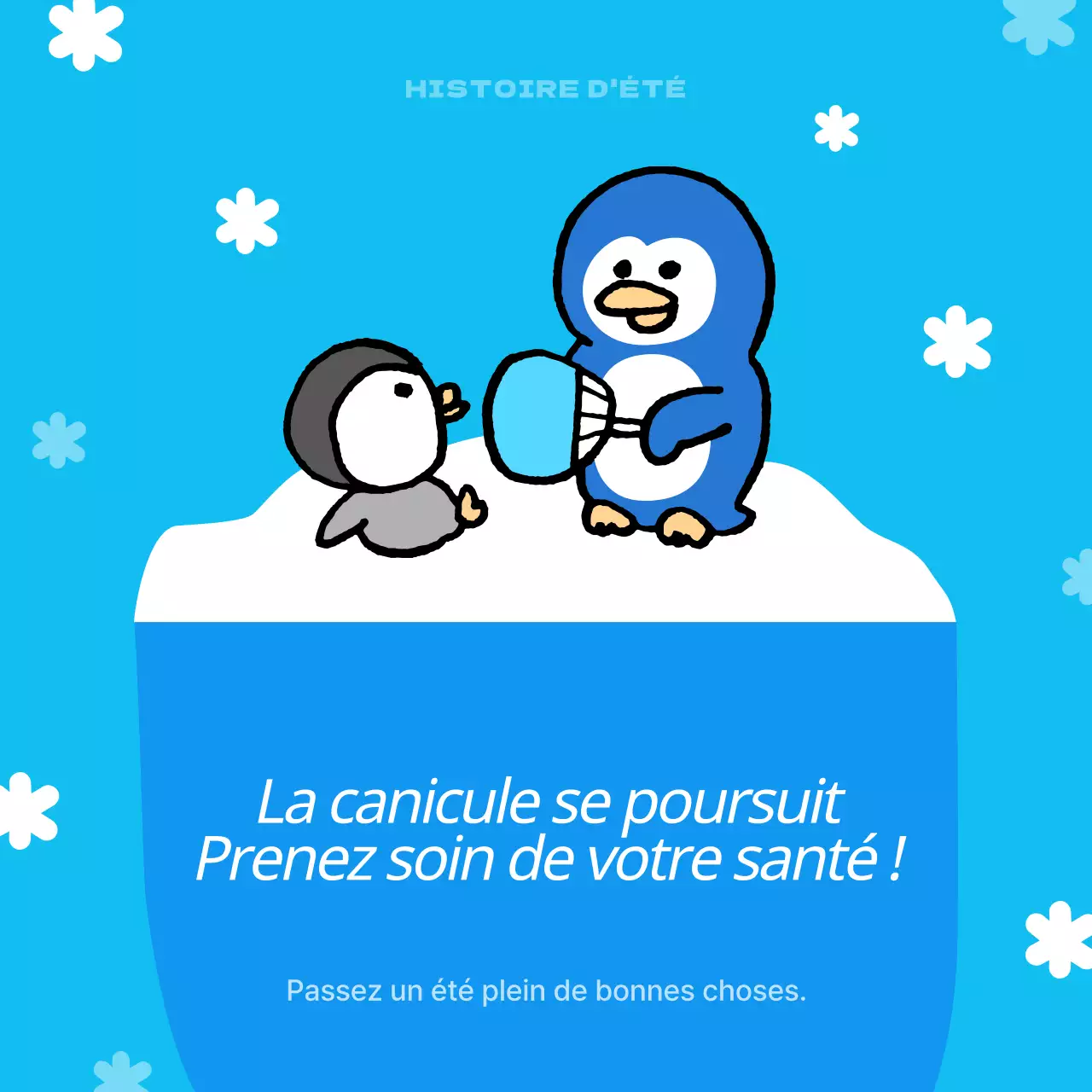 Une jolie carte de vœux estivale en bleu et blanc