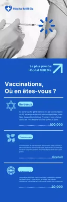 Vaccinations en milieu hospitalier sur fond bleu