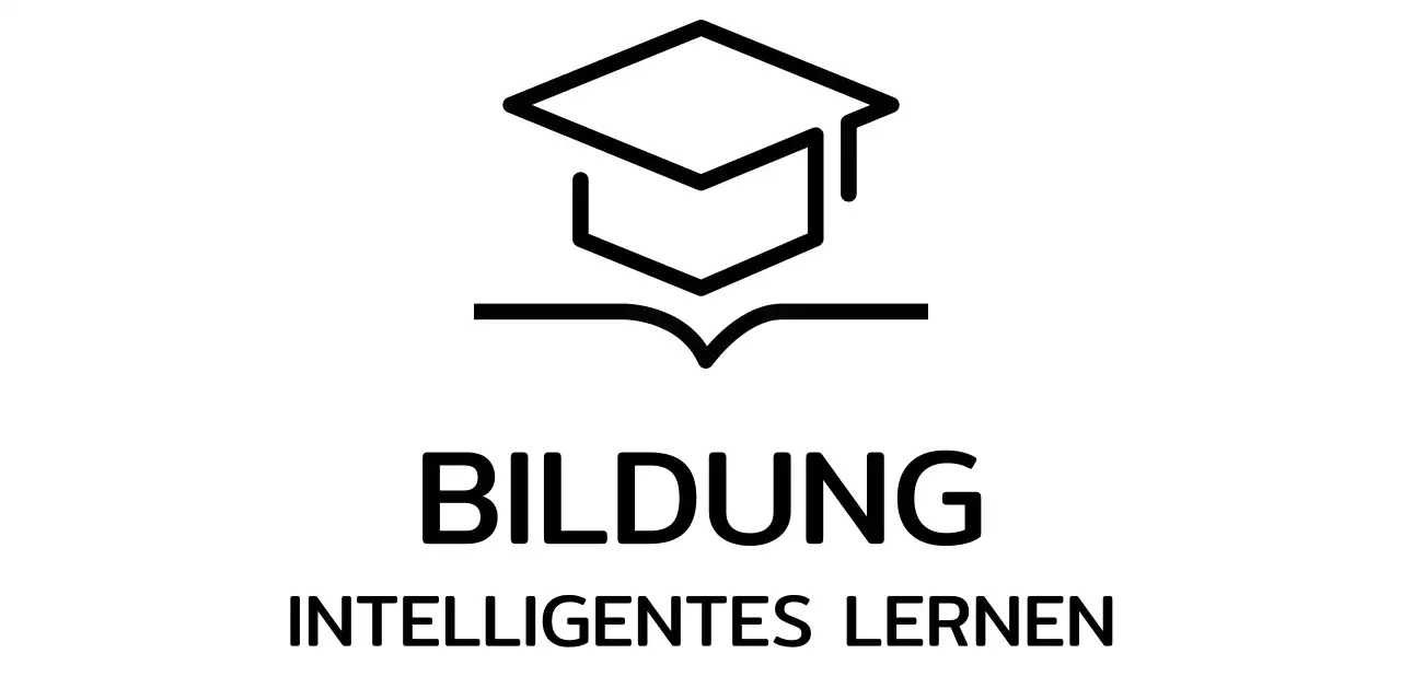 Intelligentes Lernen mit Bachelor-Mütze und Buchillustrationslogo