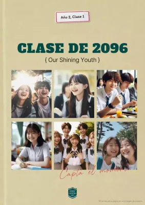 Portada minimalista caqui y beige para un libro de fotos de clase