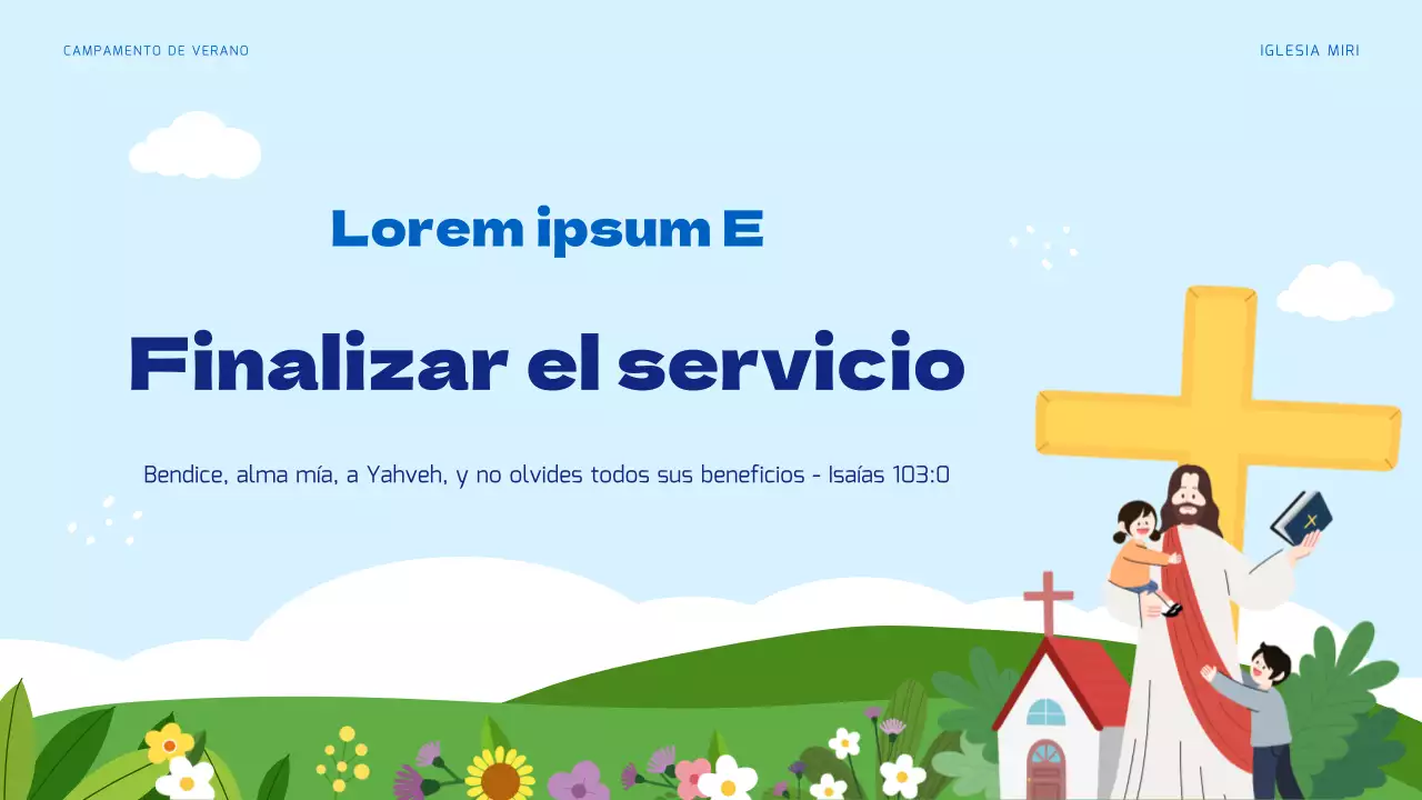 Recursos para la escuela bíblica de verano en azul claro y verde