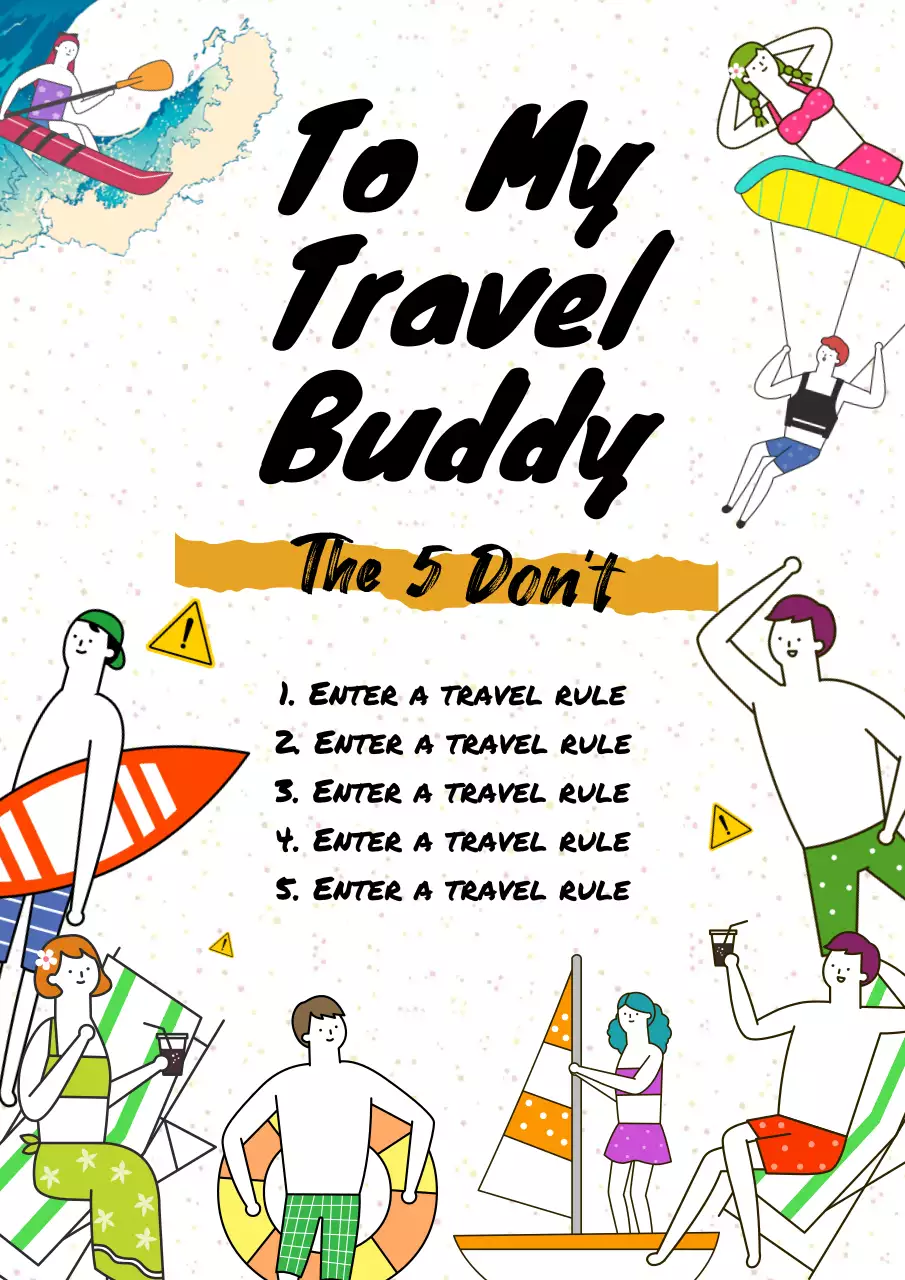 Colorful Retro Travel Guide Poster