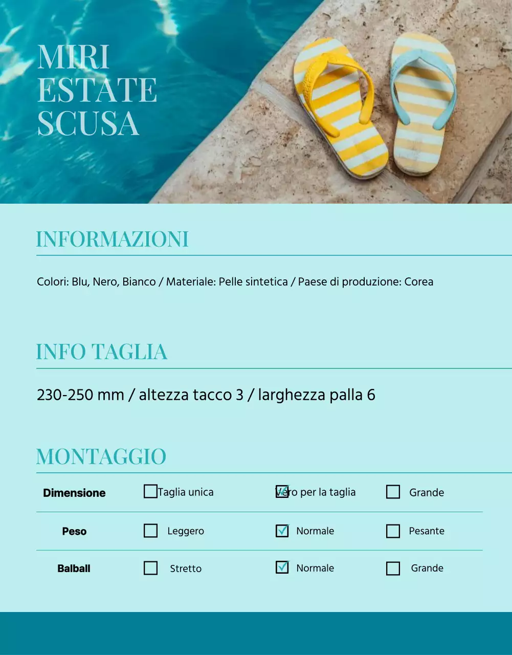 Promuovere scarpe estive di tendenza in azzurro