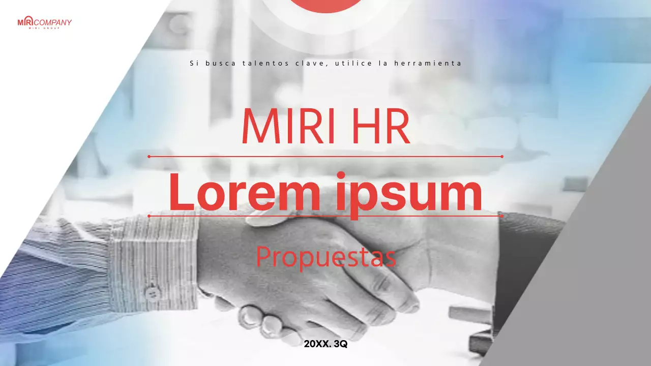 Propuesta de Headhunting resaltada en azul claro y rojo