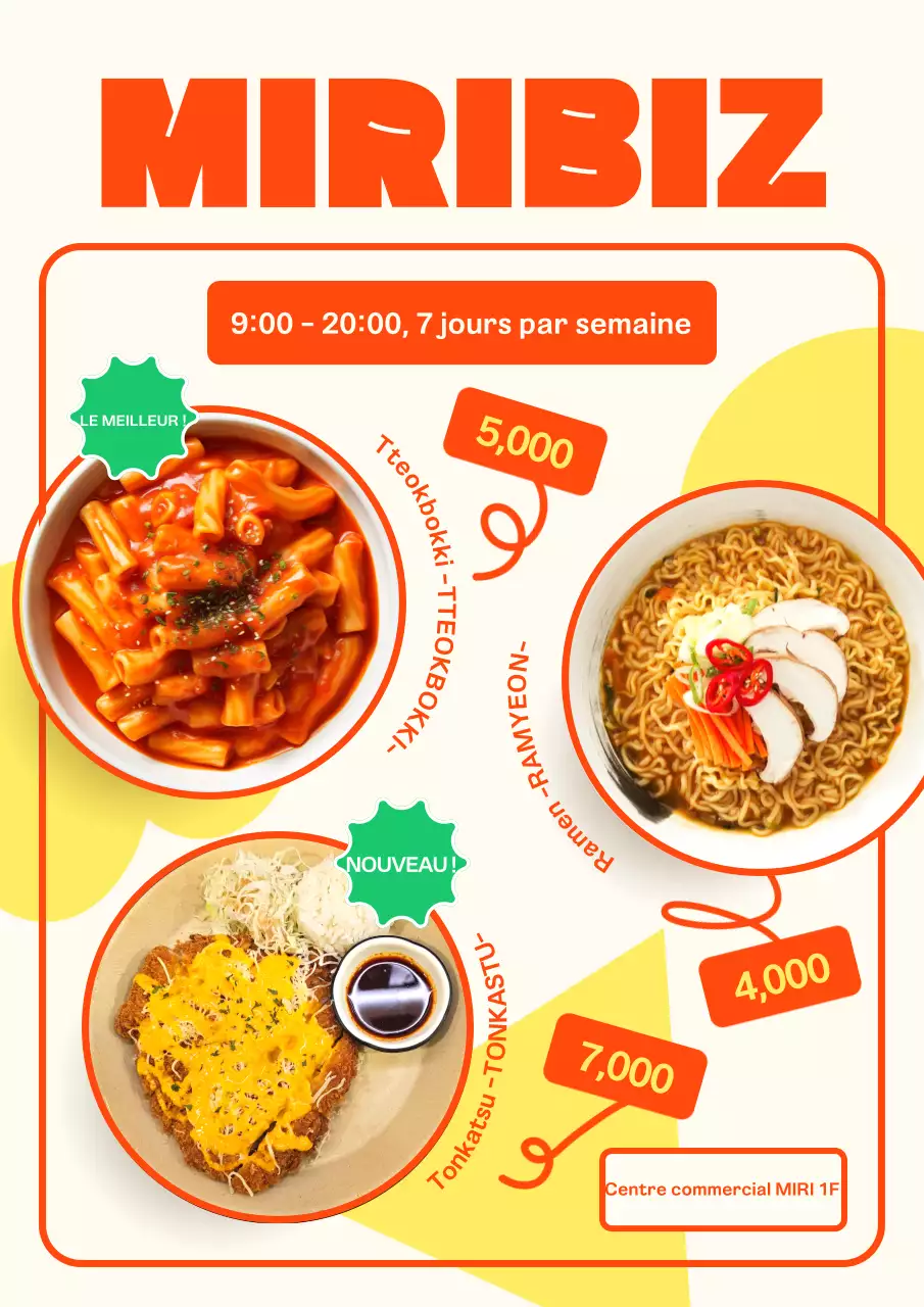 Faites la promotion de votre menu de bistrot sur un fond ivoire chaleureux.