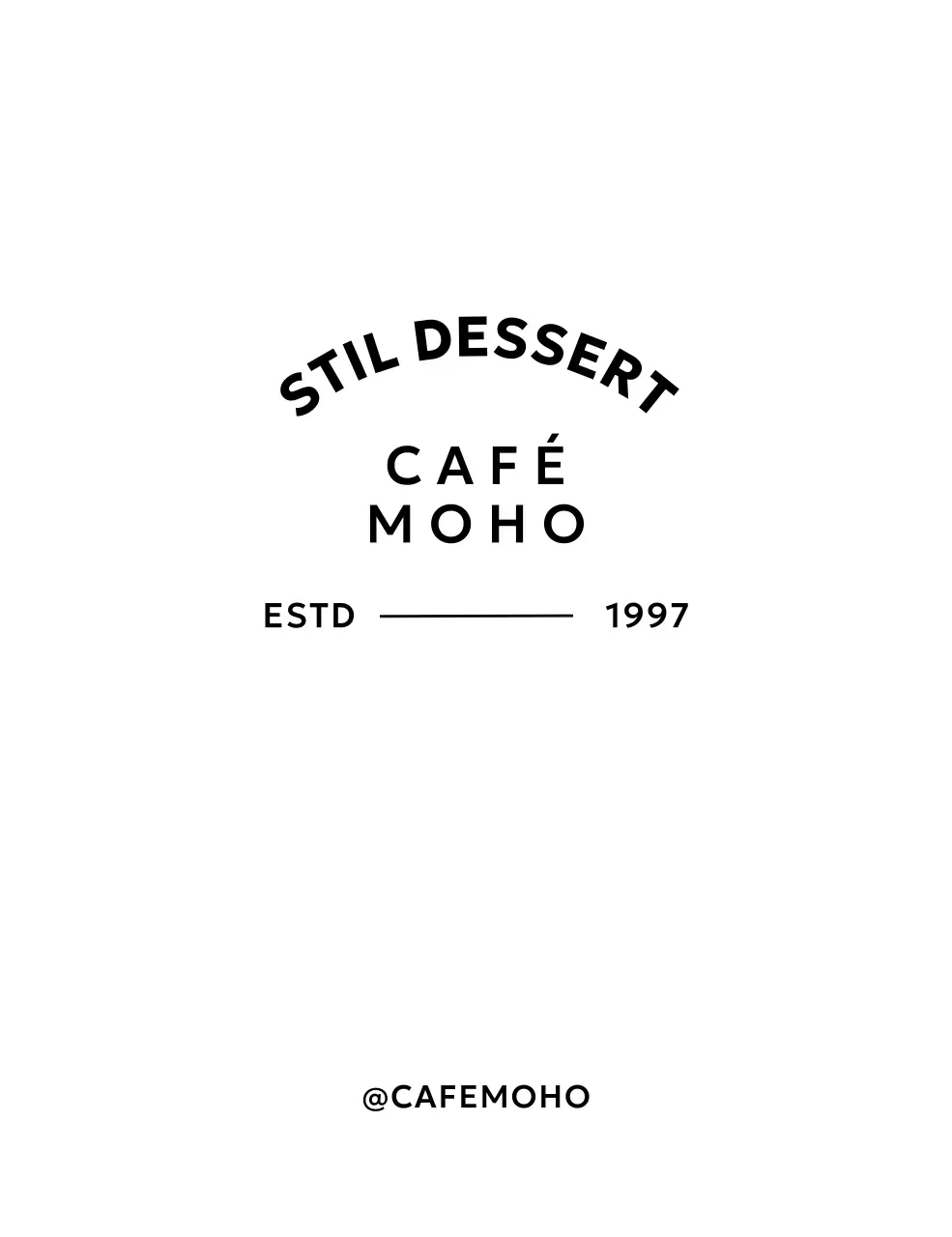Café merchandise met tekstopmaak en dessertillustraties