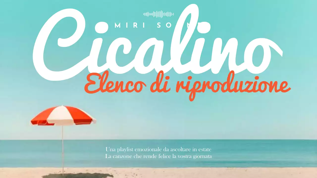Semplice copertina per playlist di ispirazione estiva in menta e arancione