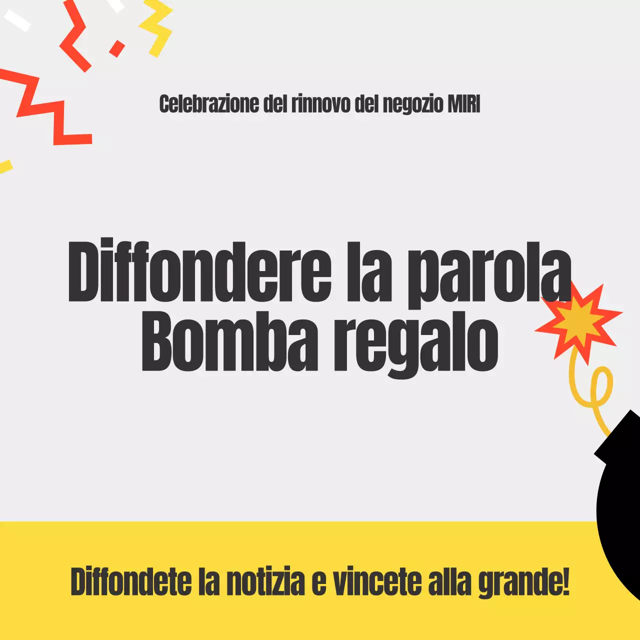 Annuncio di un evento a sfondo giallo per diffondere la notizia