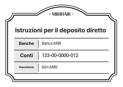 Istruzioni di addebito diretto moderne e in bianco e nero