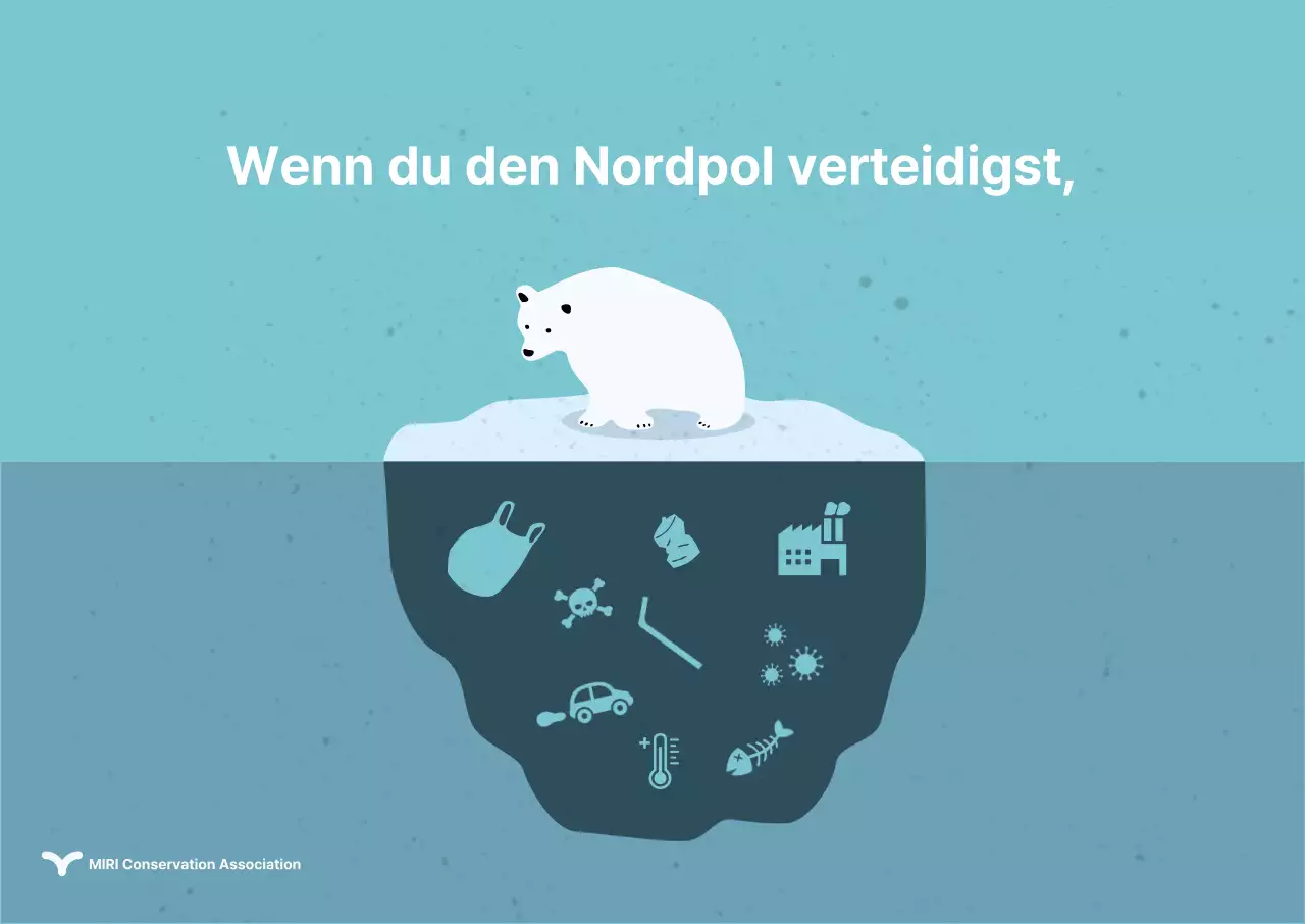 Eisbär Schutz dreidimensionale Poster mit flachem Design