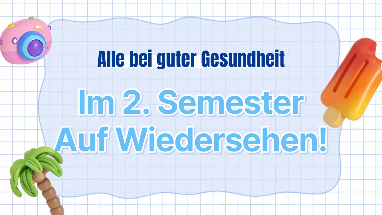 Blaue und hellblaue Unterrichtsmaterialien für die Sommerferien