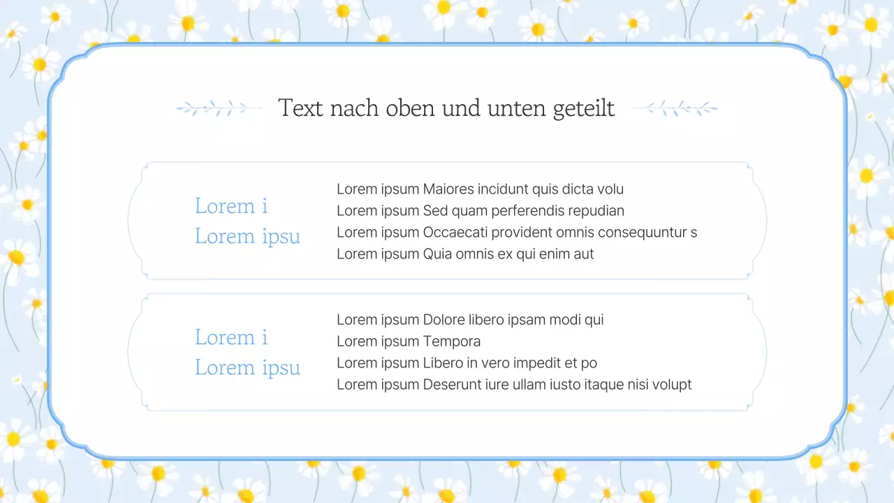 Einfache Sommerblumen in hellblauer und gelber Aufmachung