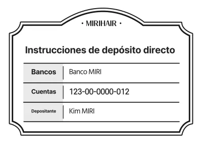 Instrucciones de domiciliación modernas y en blanco y negro
