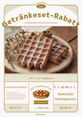 Klassische Sommerdessert-Aktion in Gold und Weiß