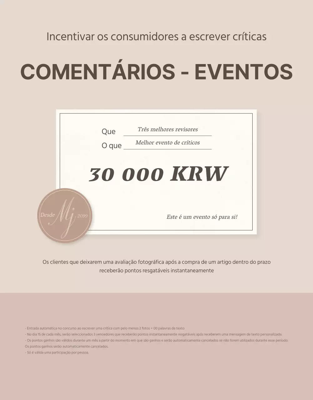 Promova a sua página de avaliação de jóias em castanho e bege