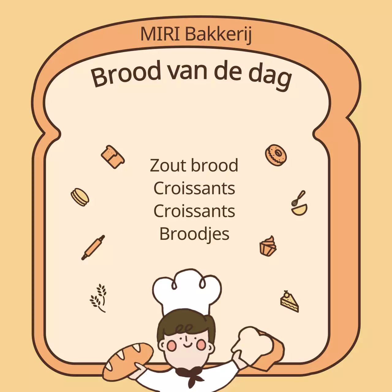 Over de gele en oranje bakkerij line-up