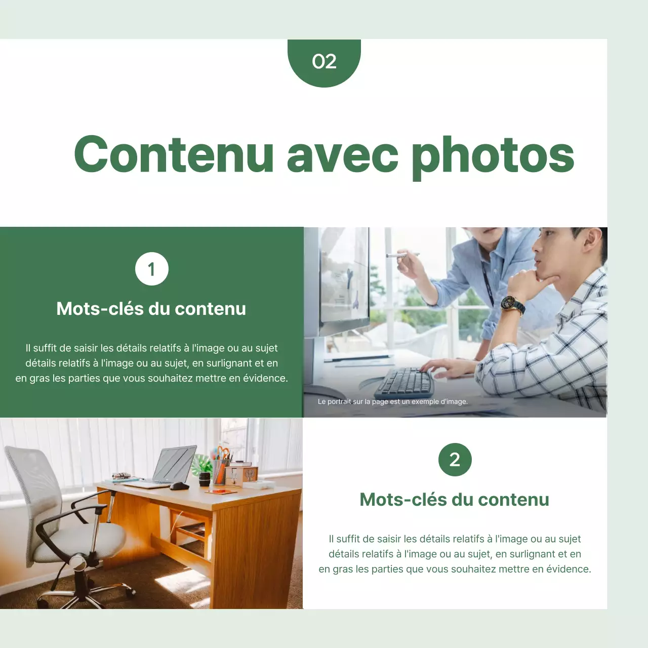 Un simple courrier d'affaires en vert et blanc