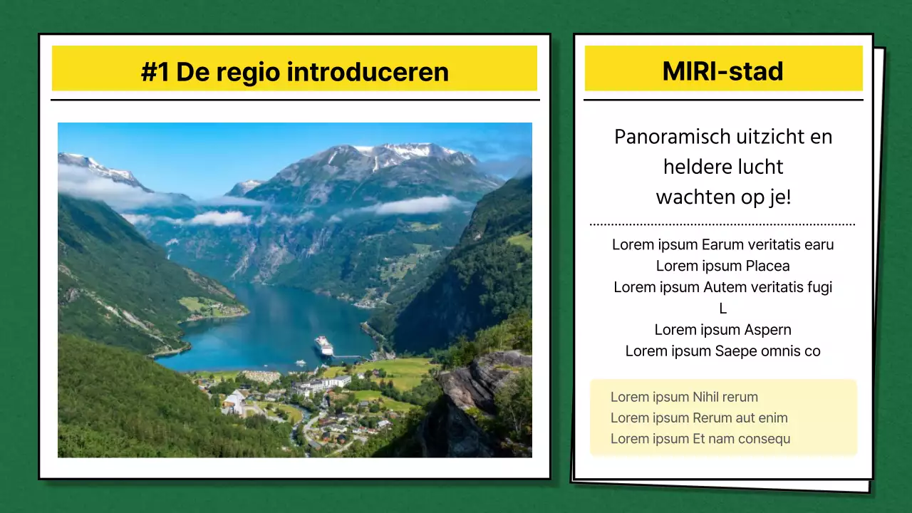 Promoten van binnenlandse pakketreizen in groen en blauw, bordspelstijl