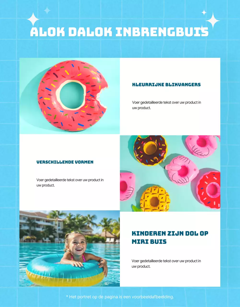 Promoot een evenement met vintage zomerartikelen in lichtblauw