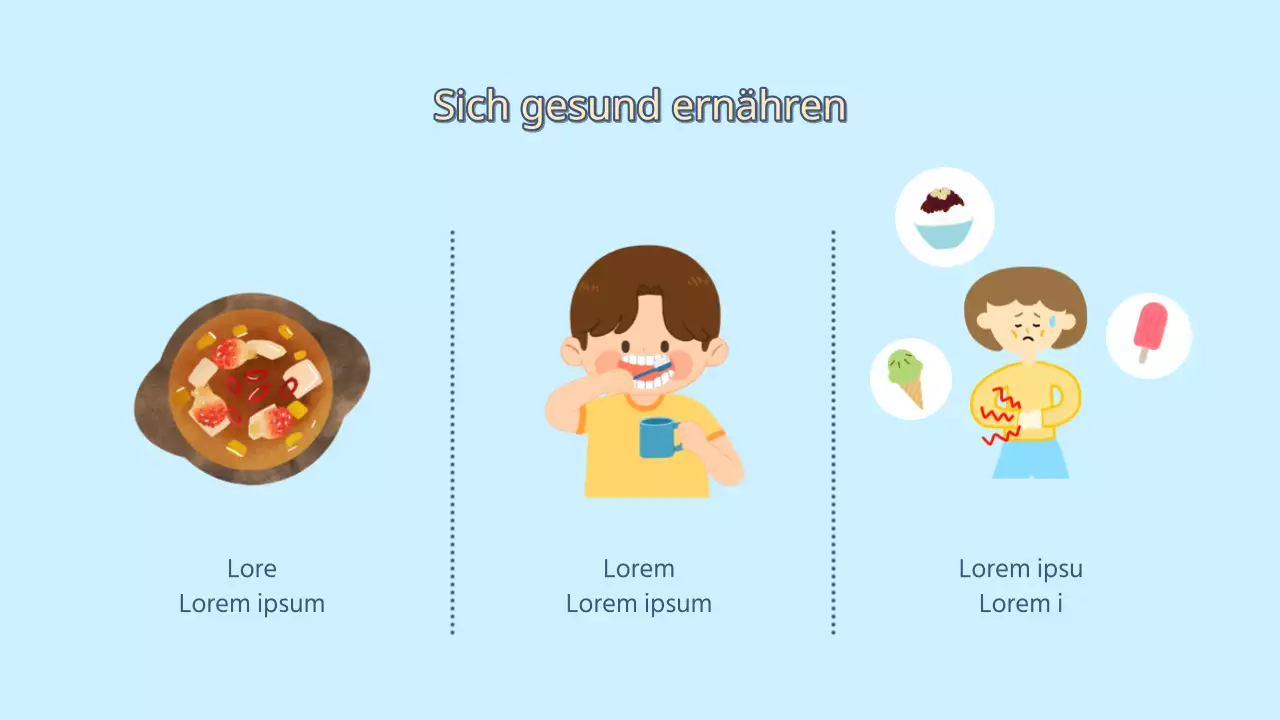 Eine hellblaue und chartreuse Präsentation für die Sommerferien