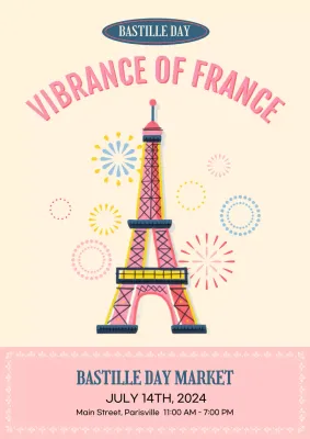 Pink Retro France Event Poster