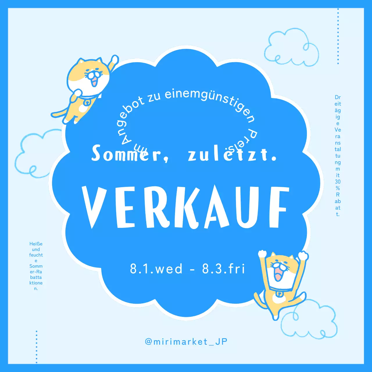 Ein schöner Sommerschlussverkauf in Hellblau und Blau!