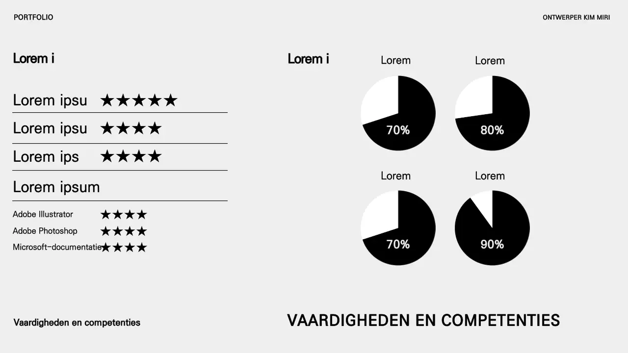 Een basis zwart-wit carrièreportfolio