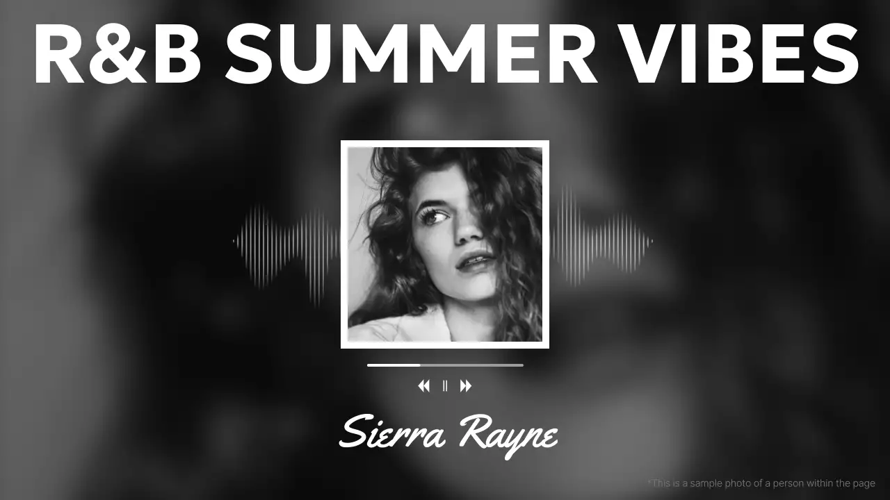 Promote a modern music playlist in black and white