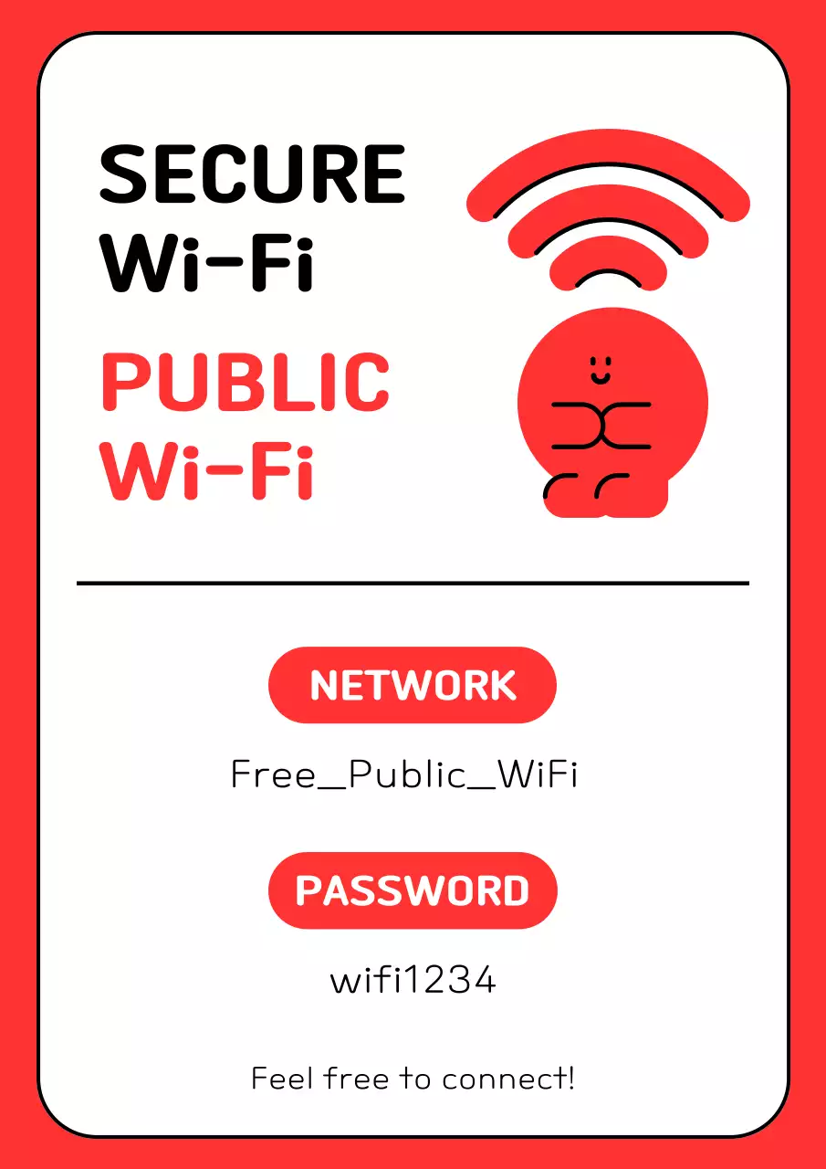 Red Simple Wi-Fi Notice Poster