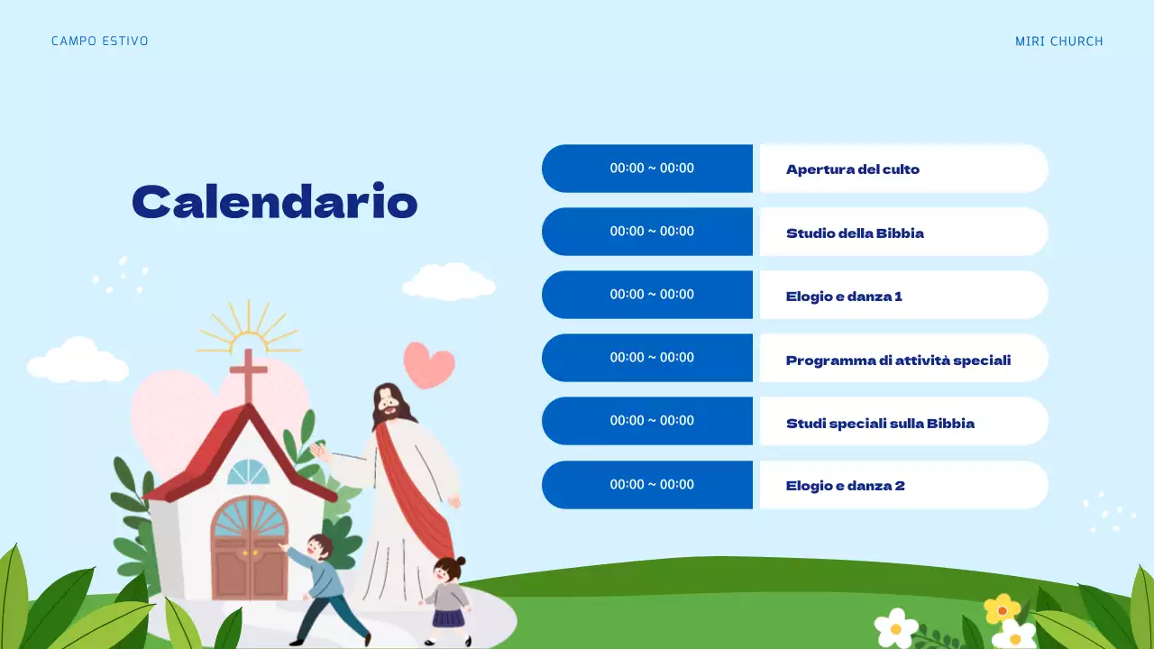 Risorse per la scuola biblica estiva in azzurro e verde